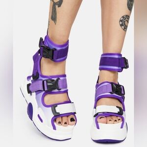 PURPLE MULBERRY PLATFORM SANDALS